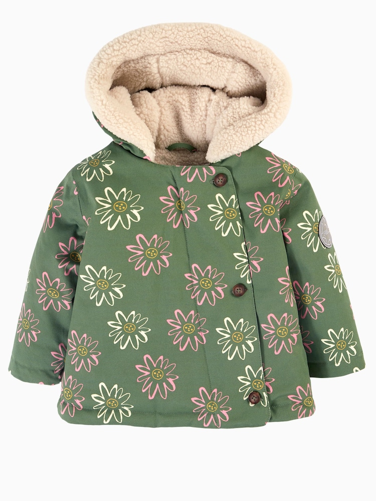 Frugi Green All Over Print Parka Coat - Image 3 of 6