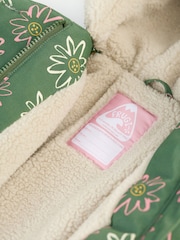 Frugi Green All Over Print Parka Coat - Image 5 of 6