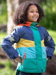 Frugi Blue Waterproof Colourblock Snow And Ski Coat - Image 1 of 8