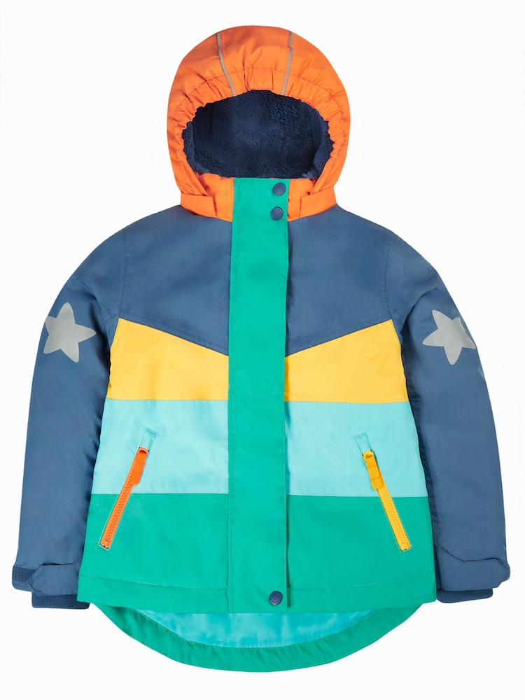 Frugi Manteau de ski et de neige imperméable Bleu Color-block - Image 4 of 8