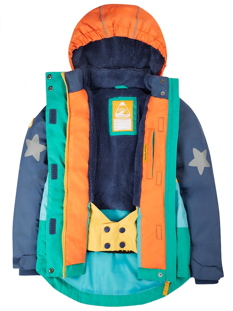 Frugi Manteau de ski et de neige imperméable Bleu Color-block - Image 6 of 8