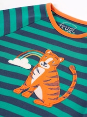 Frugi Green Striped Tiger Rowan Romper - Image 2 of 3
