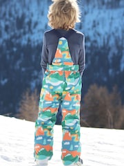 Frugi Blue Waterproof Mountains Snow And Ski Salopettes Trousers - Imagen 2 de 8