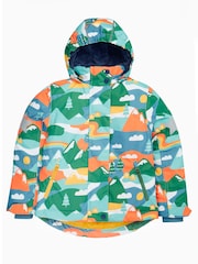 Frugi Blue Waterproof Wavy Stars Snow And Ski Coat - Image 2 of 6