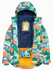 Frugi Blue Waterproof Wavy Stars Snow And Ski Coat - Image 4 of 6