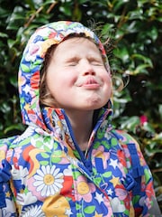 Frugi Blue Waterproof Flower Print Snow And Ski Coat - Image 2 of 9