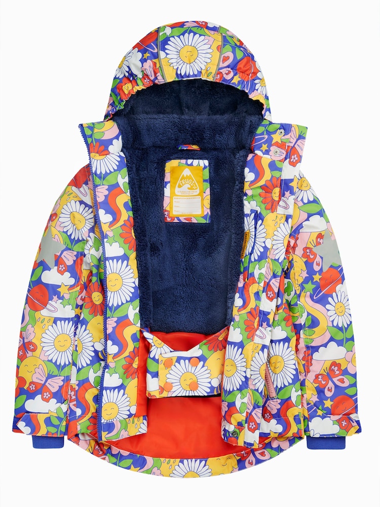 Frugi בצבע כחול, מעיל סקי ושלג חסין מים עם הדפס פרח - Image 3 of 9