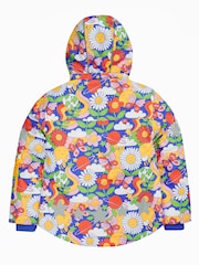 Frugi Blue Waterproof Flower Print Snow And Ski Coat - Image 4 of 9