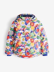 Frugi Blue Waterproof Flower Print Snow And Ski Coat - Image 5 of 9