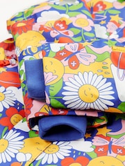 Frugi Blue Waterproof Flower Print Snow And Ski Coat - Image 7 of 9