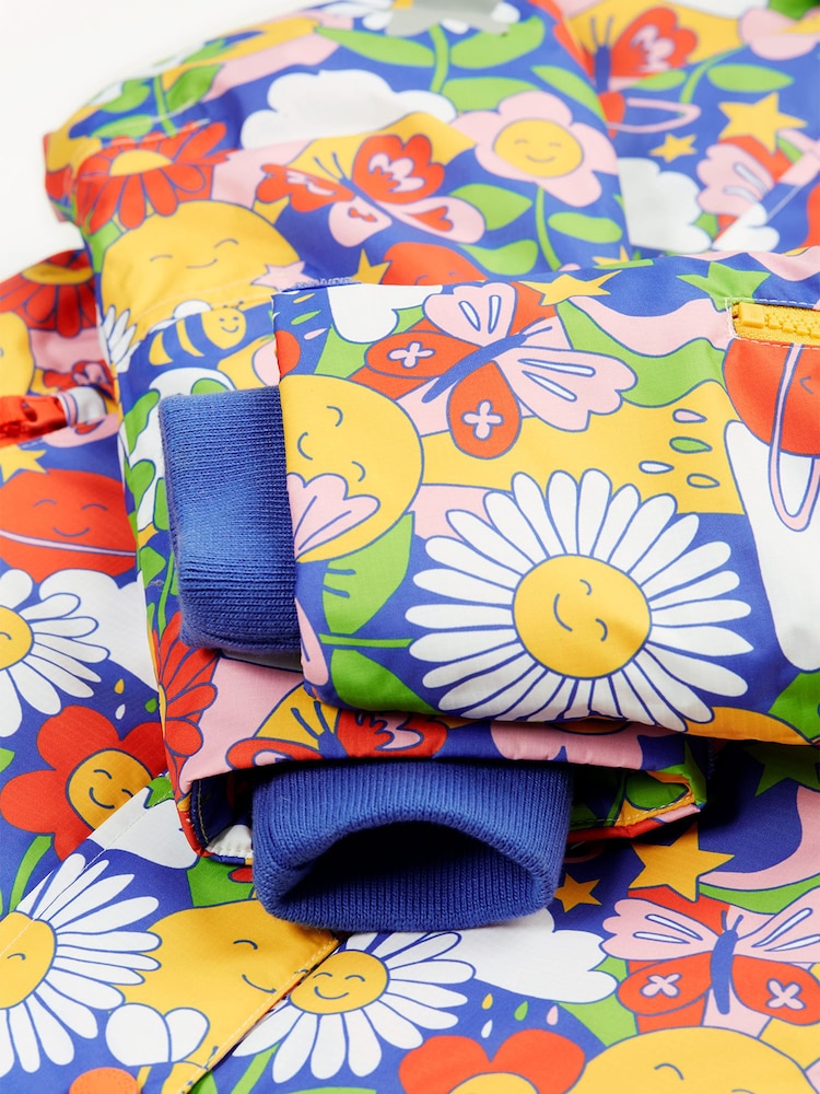 Frugi בצבע כחול, מעיל סקי ושלג חסין מים עם הדפס פרח - Image 7 of 9