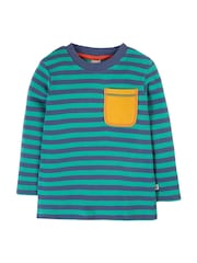 Frugi Boys Green Striped Pocket Top - Image 1 of 3