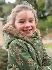 Frugi Green All-Over Print Waterproof Parka Coat - Image 2 of 10