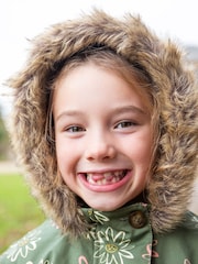 Frugi Green All-Over Print Waterproof Parka Coat - Image 3 of 10