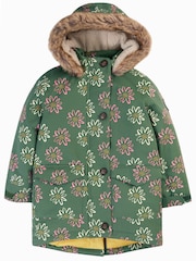 Frugi Green All-Over Print Waterproof Parka Coat - Image 4 of 10