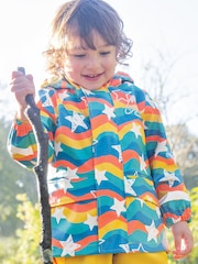 Frugi Blue Printed Wavy Stars Puddle Buster Waterproof Coat - Image 1 of 8