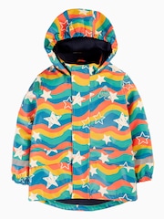 Frugi Blue Printed Wavy Stars Puddle Buster Waterproof Coat - Image 4 of 8