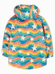Frugi Blue Printed Wavy Stars Puddle Buster Waterproof Coat - Image 5 of 8