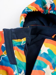 Frugi Blue Printed Wavy Stars Puddle Buster Waterproof Coat - Image 6 of 8