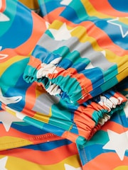 Frugi Blue Printed Wavy Stars Puddle Buster Waterproof Coat - Image 7 of 8