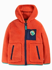 Frugi Orange Fleece Hooded Jacket - Image 2 of 5