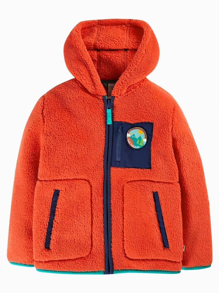 Frugi Orange Fleece Hooded Jacket - Image 2 of 5