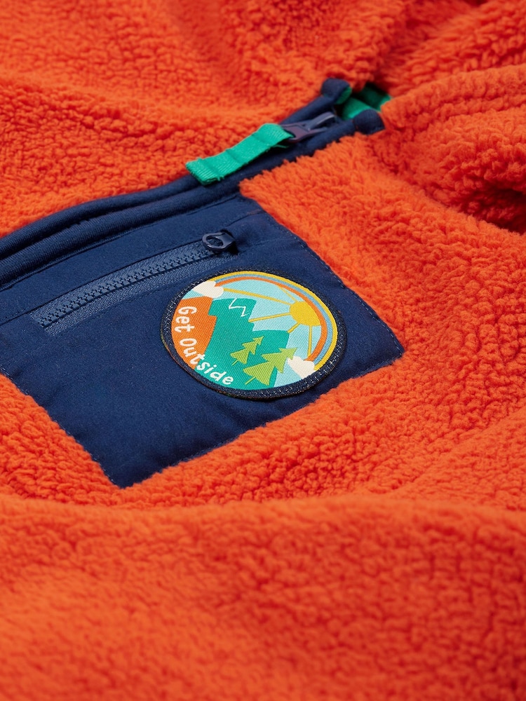 Frugi Orange Fleece Hooded Jacket - Image 5 of 5