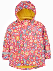 Frugi Girls Pink Printed Flowers Puddle Buster Waterproof Coat - Image 3 of 8