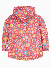 Frugi Girls Pink Printed Flowers Puddle Buster Waterproof Coat - Image 4 of 8