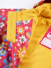 Frugi Girls Pink Printed Flowers Puddle Buster Waterproof Coat - Image 5 of 8