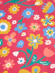 Frugi Girls Pink Printed Flowers Puddle Buster Waterproof Coat - Image 7 of 8