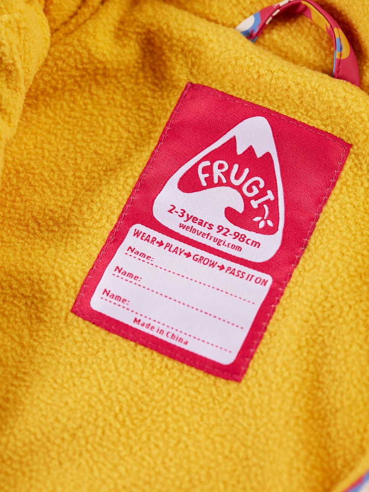 Frugi Girls Pink Printed Flowers Puddle Buster Waterproof Coat - Image 8 of 8