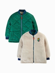 Frugi Green Robin Reversible Quilted Jacket - Изображение 1 из 6