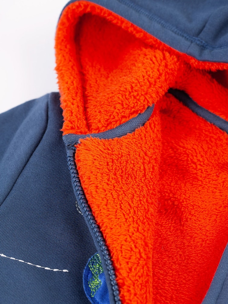 Frugi Blue Space Planets Fleece Lined Hoodie - Image 2 of 4