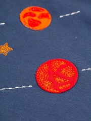 Frugi Blue Space Planets Fleece Lined Hoodie - Image 4 of 4