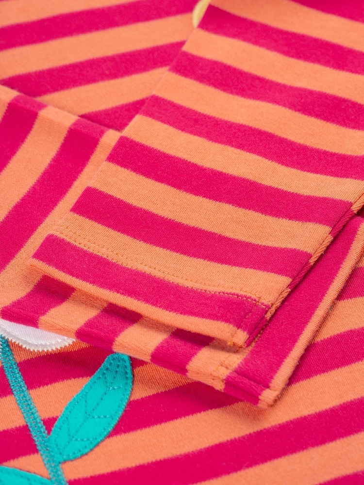 Frugi Pink Striped Applique Flowers Top - Image 5 of 5 Frugi Pink Striped Applique Flowers Top - Image 5 of 5