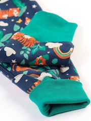 Mono azul con cremallera y diseño de tigres Zelah de Frugi - Imagen 2 de 4
