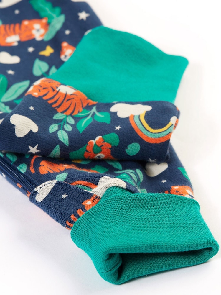 Frugi Blue Tiger Zelah Zip Up All-In-One - Image 2 of 4 Frugi Blue Tiger Zelah Zip Up All-In-One - Image 2 of 4