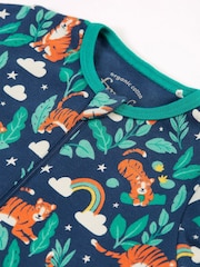 Mono azul con cremallera y diseño de tigres Zelah de Frugi - Imagen 3 de 4