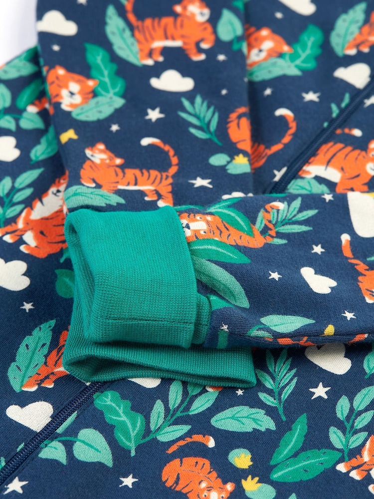 Frugi Blue Tiger Zelah Zip Up All-In-One - Image 4 of 4 Frugi Blue Tiger Zelah Zip Up All-In-One - Image 4 of 4