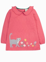 Frugi Pink Cat Collared Tunic Top - Image 1 of 4