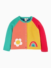 Frugi Girls Blue Colour Block Cardigan - Image 2 of 6