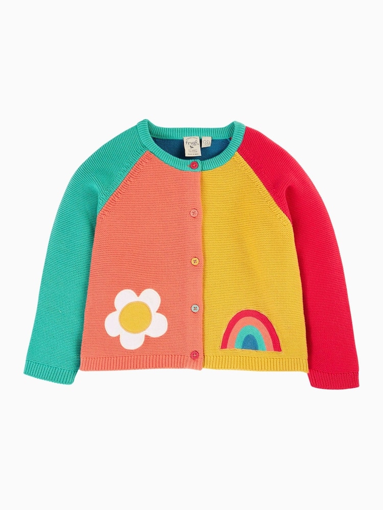 Frugi Girls Blue Colour Block Cardigan - Image 2 of 6