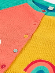 Frugi Girls Blue Colour Block Cardigan - Image 6 of 6