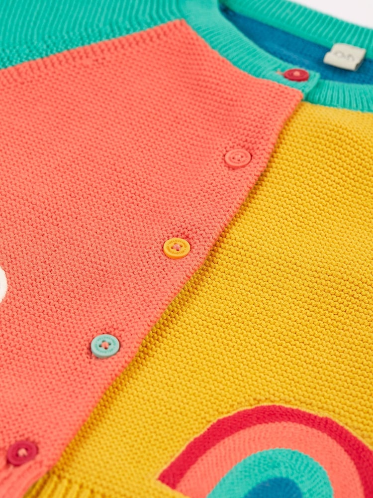 Frugi Girls Blue Colour Block Cardigan - Image 6 of 6