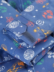 Frugi Blue Space Print Waterproof Parka Coat - Image 4 of 7
