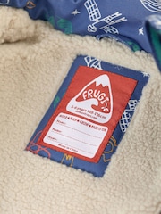 Frugi Blue Space Print Waterproof Parka Coat - Image 5 of 7