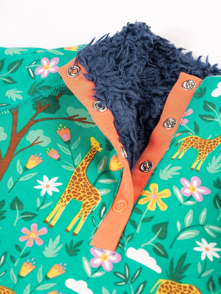 Frugi Green Giraffe Snuggle Fleece Jumper - Image 2 of 5