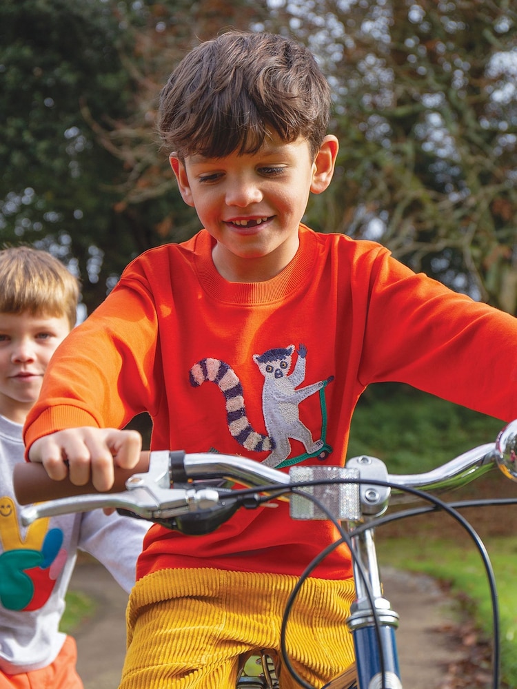 Frugi Pojkar Orange Scooter/Lemur Topp - Bild 1 av 1 Frugi Pojkar Orange Scooter/Lemur Topp - Bild 1 av 1