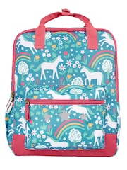 Frugi Blue Unicorns All Over Print Explorers Backpack - Image 1 of 6